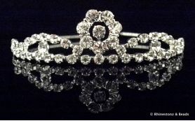 "Poppy" Tiara - Silver/Crystal 25mm high